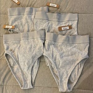 NWT SKIMS high waisted Gray Panties Set XXS 4pk